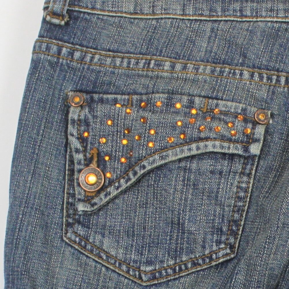 YM Premium Low Rise Boot Cut Rhinestone Jeans - Picture 15 of 16